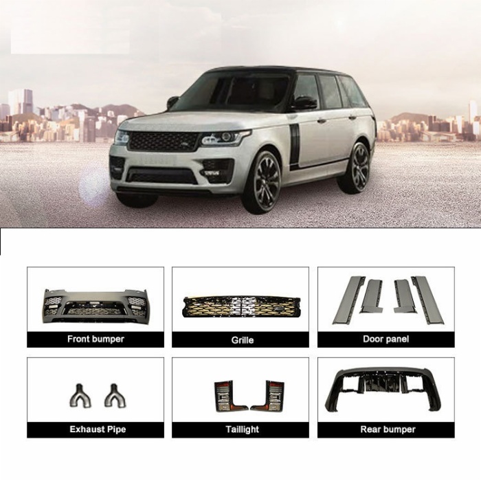 body kit include front and rear bumper grille side bar exhaust pipe for year 2013-2017 for Land Rover Vogue SVO model